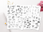 Preview: Vintage Animal Bones Sticker Set